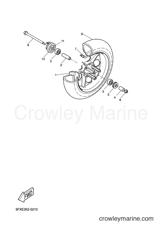 Yamaha Motors CW50RS (5FXS) [010] - FRONT WHEEL