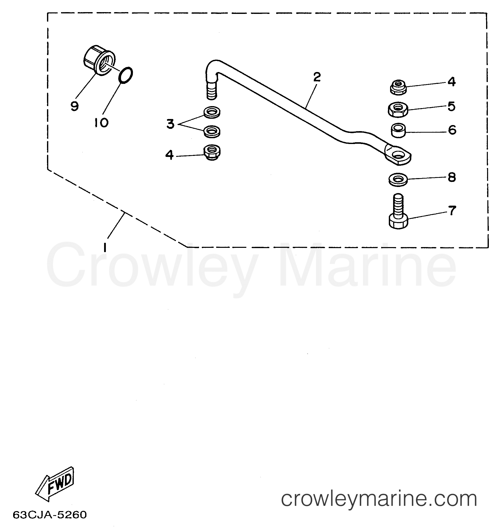 Yamaha Motors T50TLRW - STEERING GUIDE ATTACHMENT