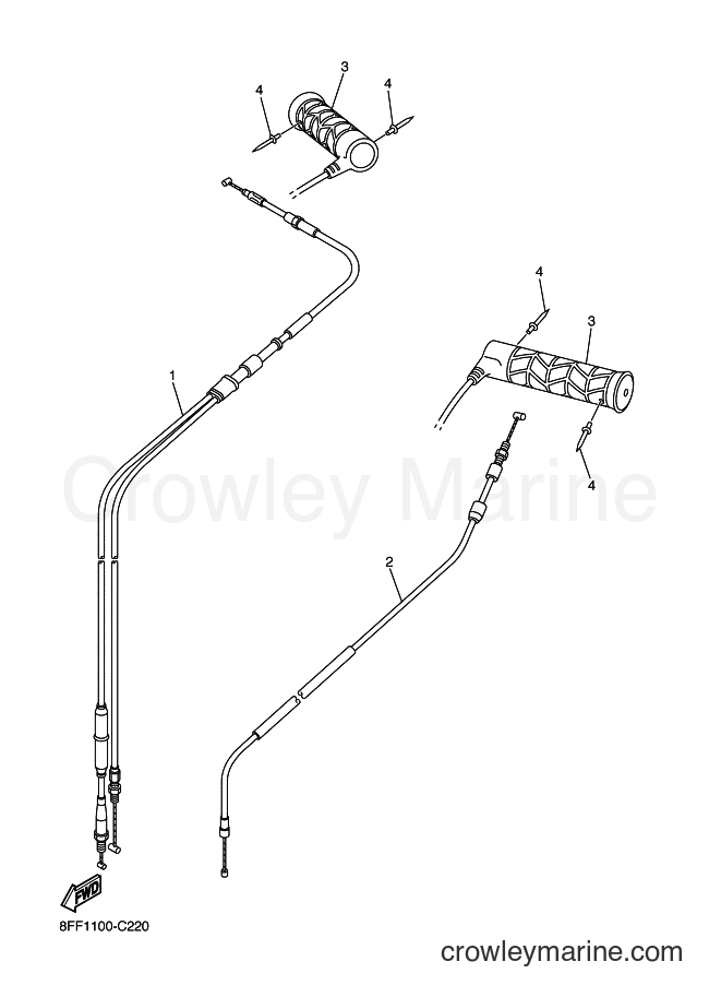 Yamaha Motors SXV60VT (8FD3) [020] - CONTROL CABLE