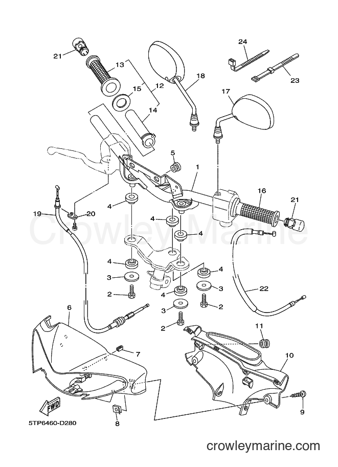 Yamaha Motors T110SE (5TP8) [010] - STEERING HANDLE & CABLE