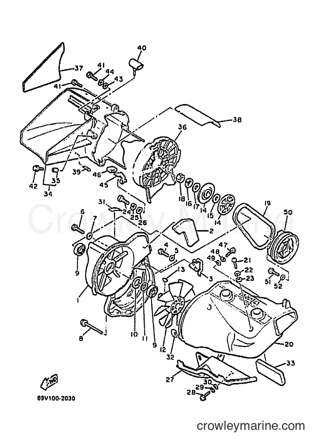 1992 Snowmobile VT480GT - VT480GT (89V1) [010] - AIR SHROUD & FAN