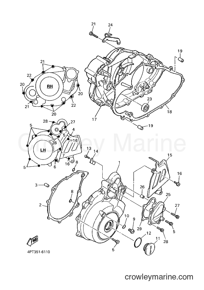 1997 Dirt Bike XT600E - XT600E (4PT5) [100] - CRANKCASE COVER 1