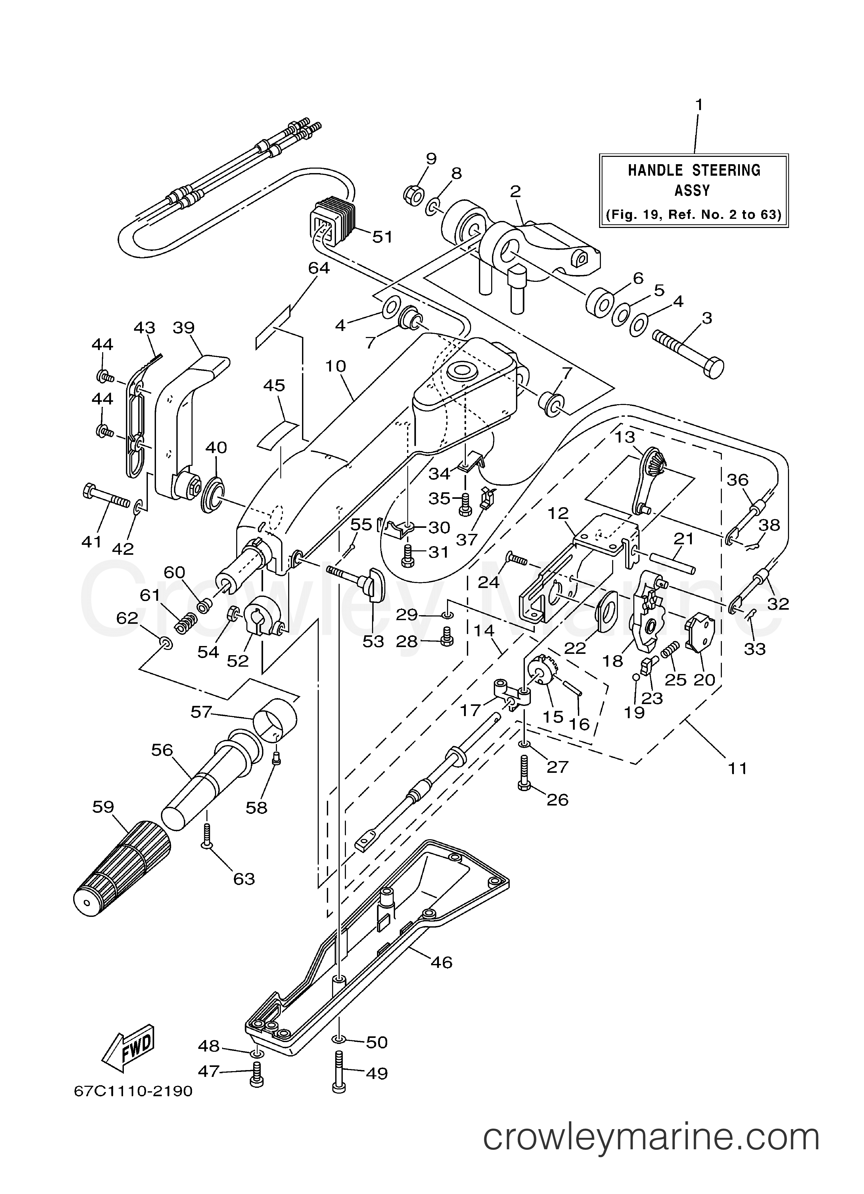 Yamaha Motors F40MLHB - STEERING MH