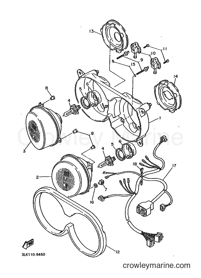 1990 Sport Bike FZR1000 - FZR1000 (3LK6) [010] - HEADLIGHT