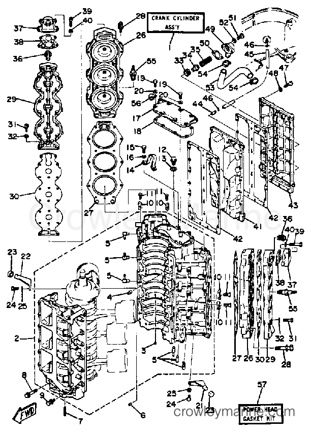 Yamaha Motors 175ETLN - CRANKCASE CYLINDER