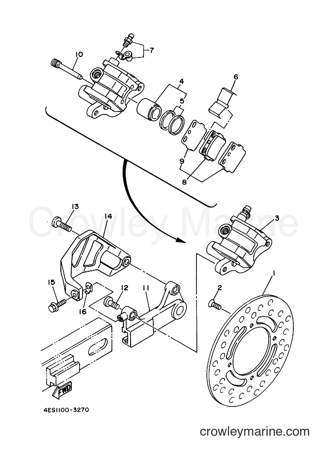 2000 Dirt Bike YZ80LW - YZ80LW (4LC7) [030] - REAR BRAKE CALIPER