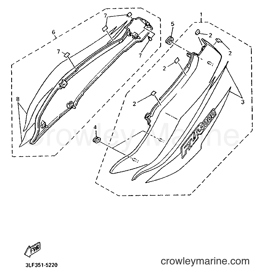 Yamaha Motors FZR1000 (3LKM) [010] - SIDE COVER 1
