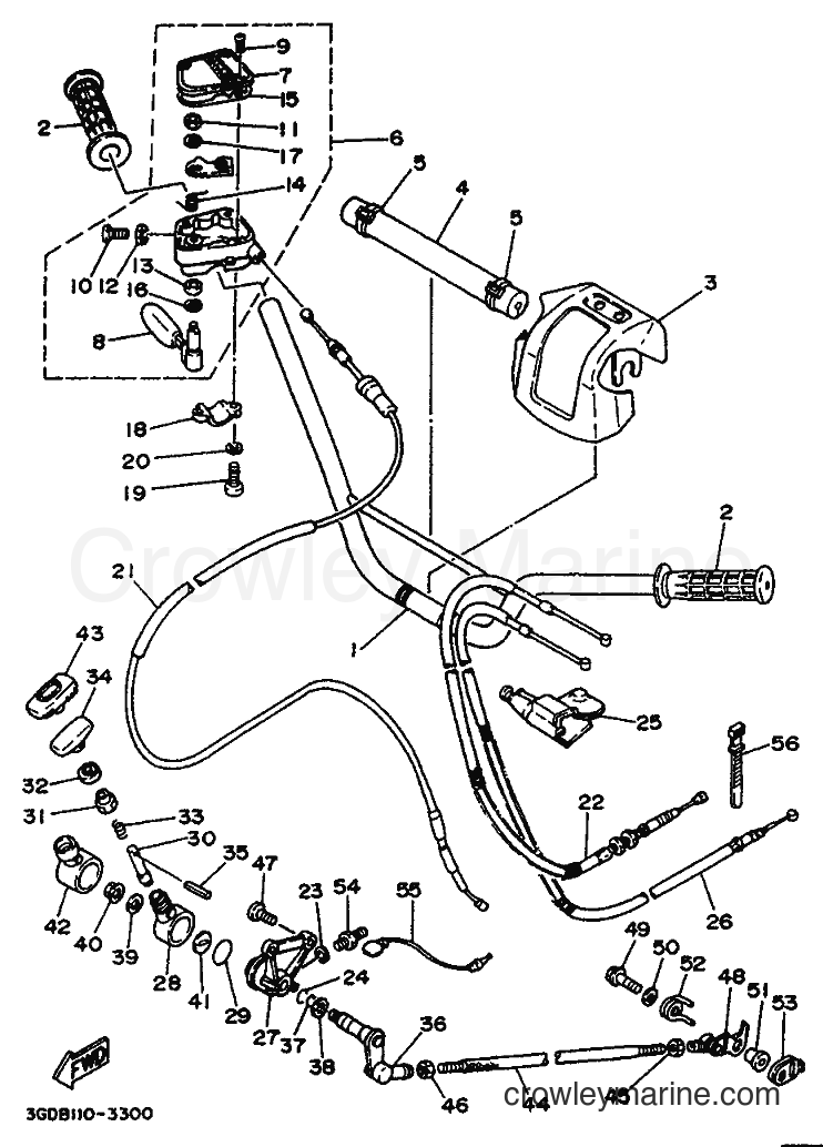 1993 ATV YFM350X - YFM350X (3GDC) [010] - STEERING HANDLE & CABLE