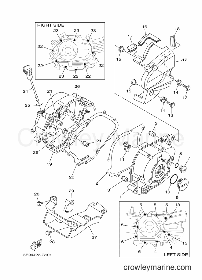2016 Scooter T110LE - T110LE (5C6V) [010] - CRANKCASE COVER 1