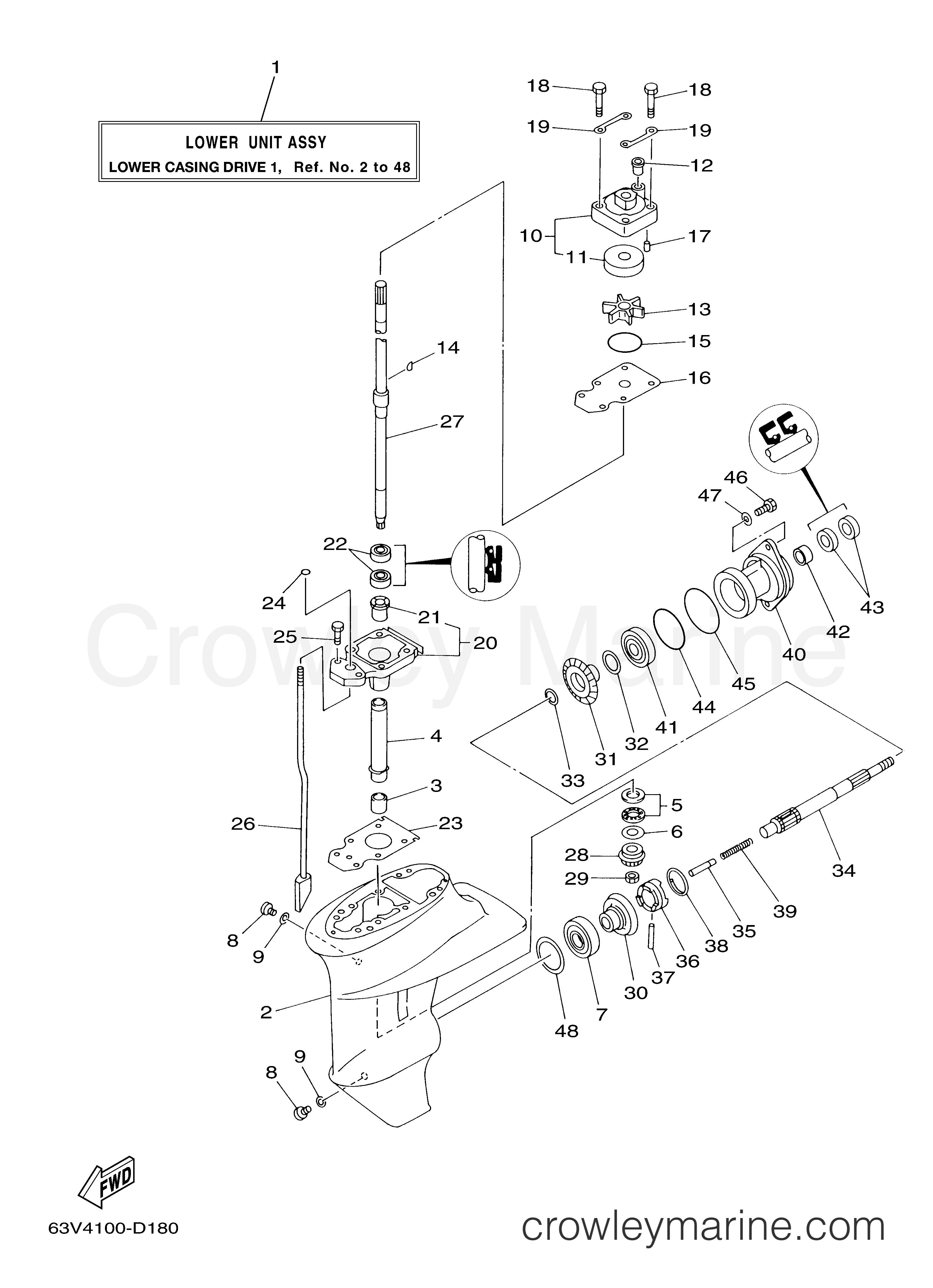 Yamaha Motors 15MSH - LOWER CASING DRIVE 1