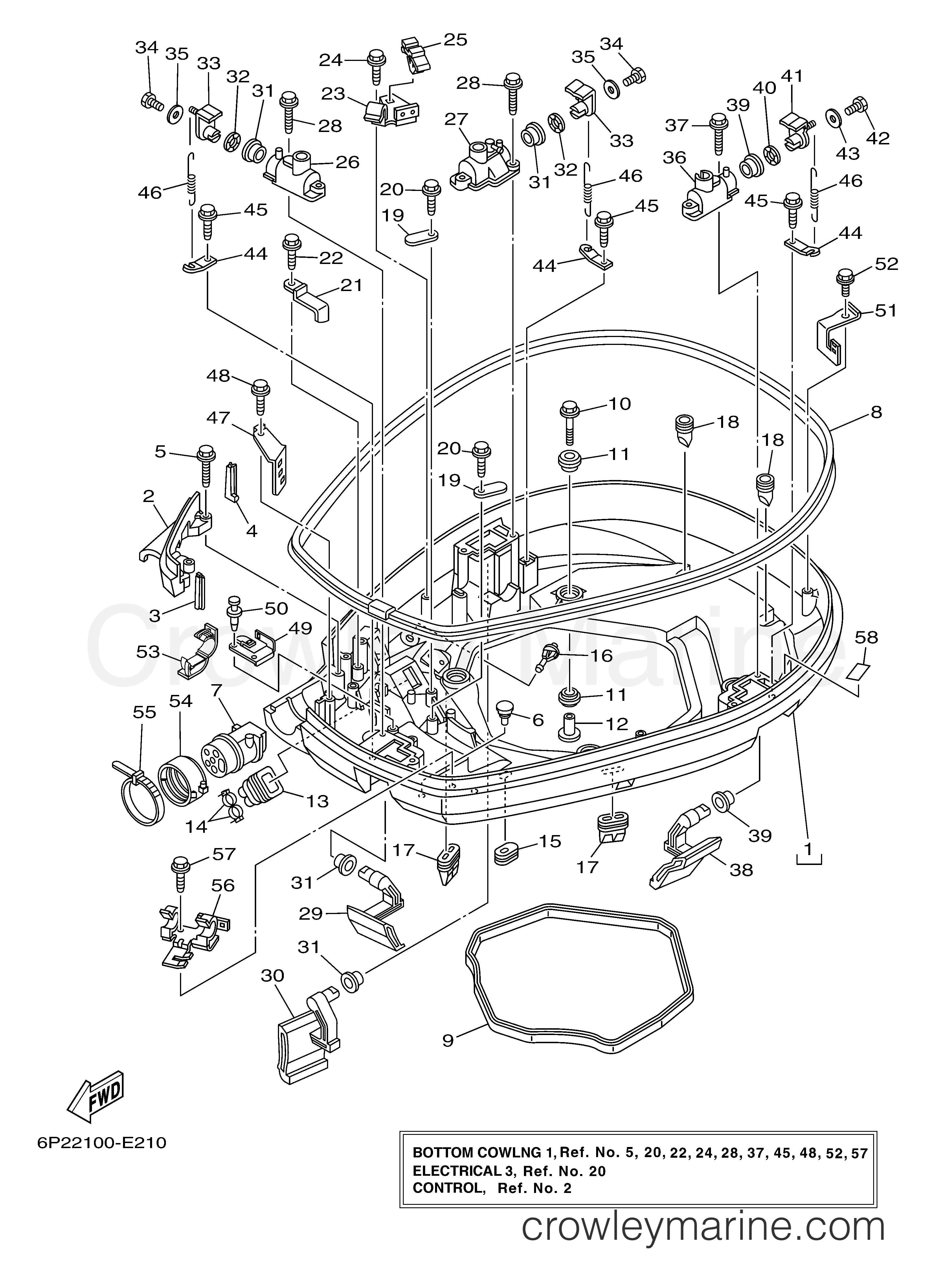 Yamaha Motors LF250TXR - BOTTOM COWLING 1