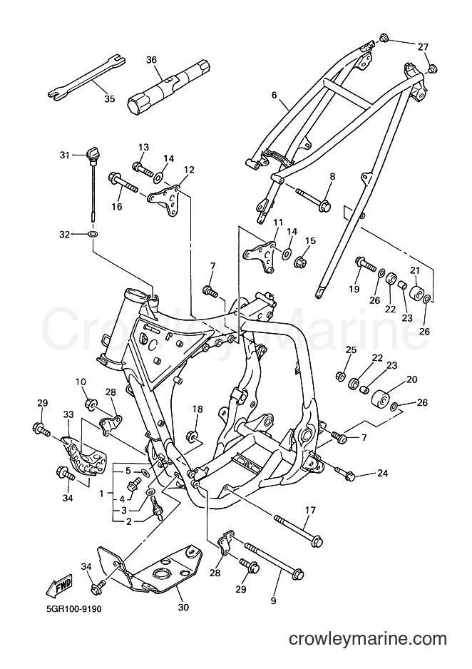 1999 Dirt Bike YZ400F - YZ400F (5GR2) [030] - FRAME