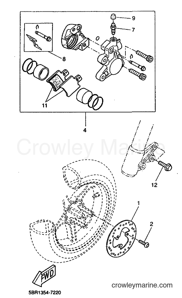 1999 Scooter YQ50 - YQ50 (5HE8) [010] - FRONT BRAKE CALIPER