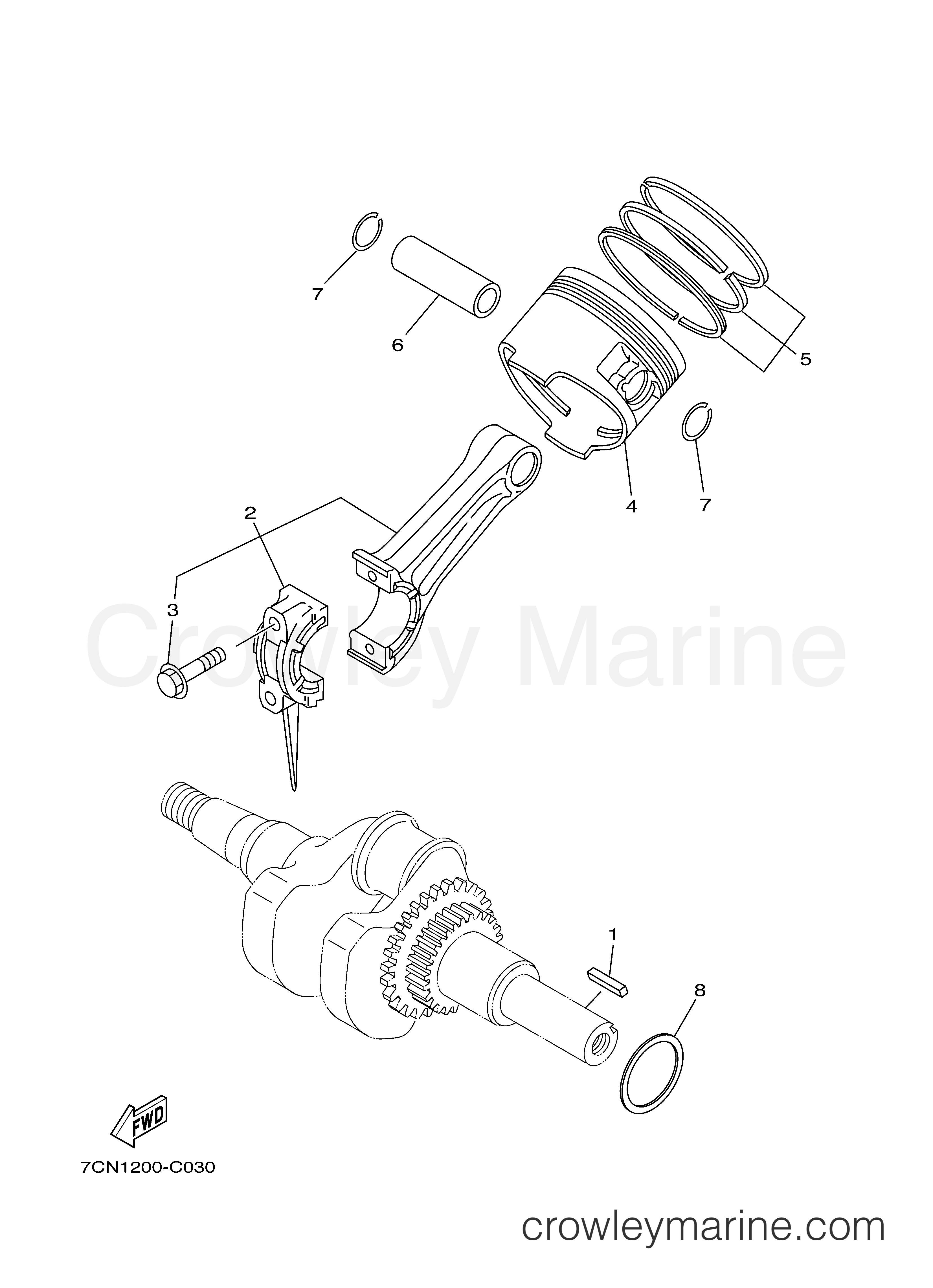 Yamaha Motors MZ125A1PU - CRANKSHAFT PISTON