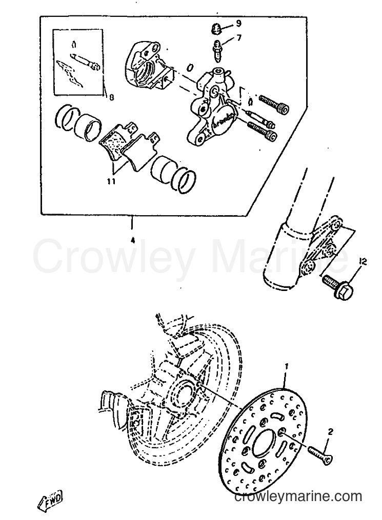 1998 Scooter CW50RS - CW50RS (5CX1) [010] - FRONT BRAKE CALIPER