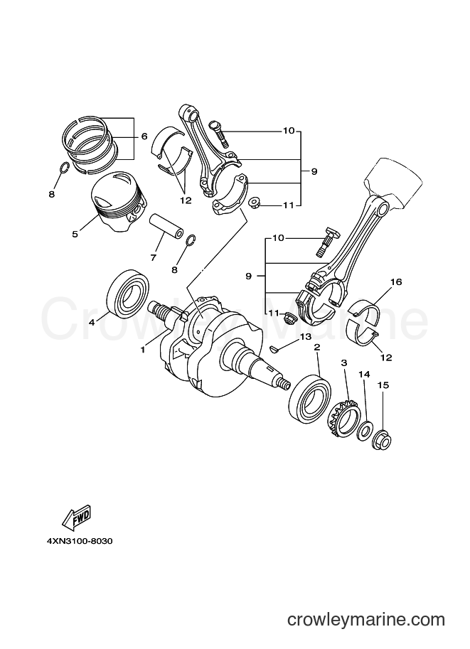 1998 Cruiser XV1100 - XV1100 (4XN5) [010] - CRANKSHAFT & PISTON