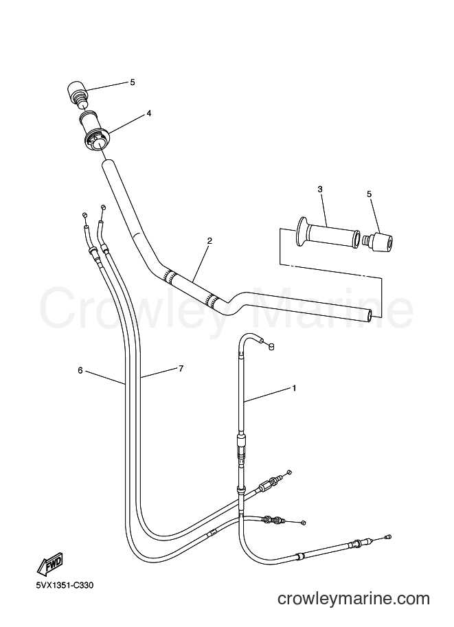 2004 Street Bike FZ6-S - FZ6-S (5VX1) [040] - STEERING HANDLE & CABLE