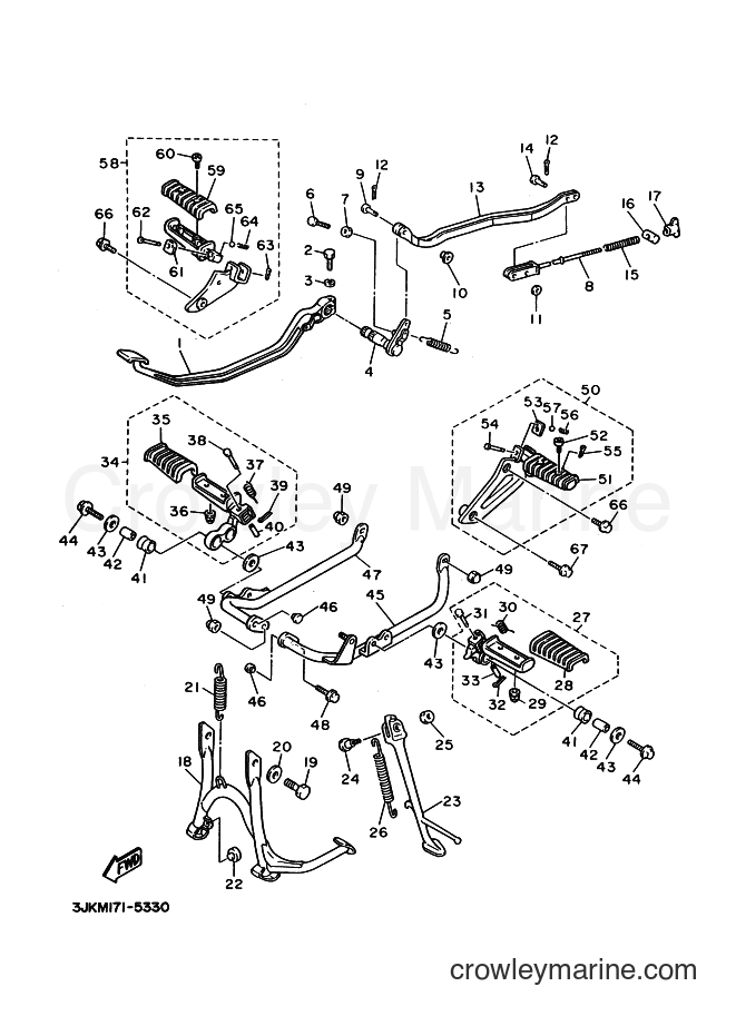 1995 Cruiser XV1100 - XV1100 (3JKM) [010] - STAND & FOOTREST