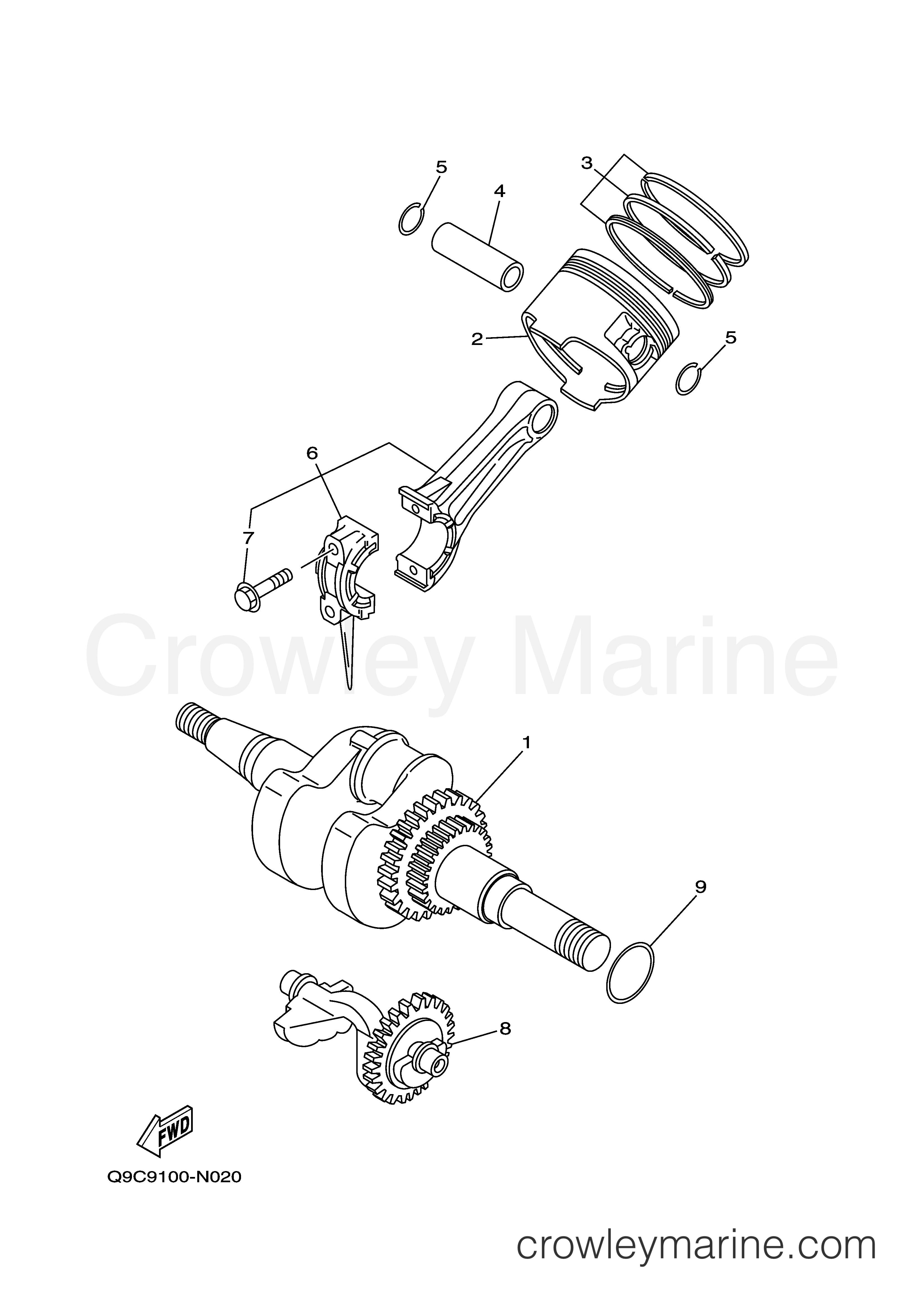Yamaha Motors YP40TX - CRANKSHAFT PISTON