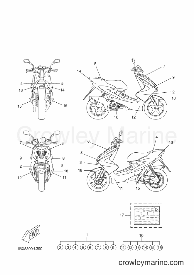 2012 Scooter YQ50L - YQ50L (1BX8) [080] - GRAPHIC & EMBLEM