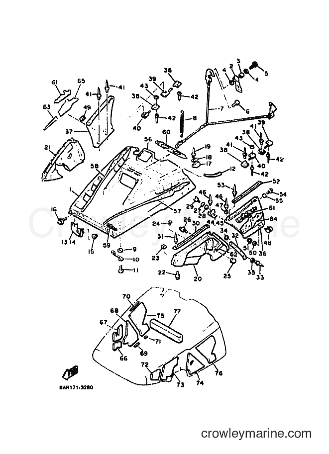 1993 Snowmobile VT480TF - VT480TF (8AR1) [010] - SHROUD