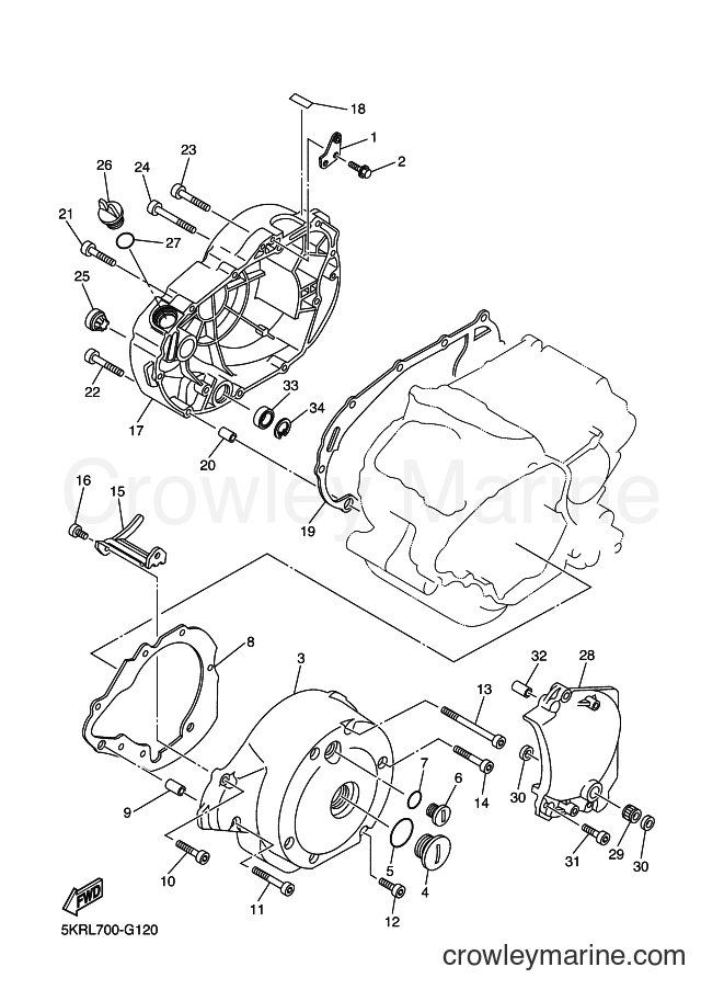 Yamaha Motors XVS250 (19DB) [010] - CRANKCASE COVER 1