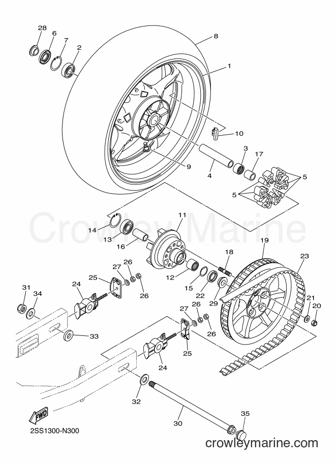 Yamaha Motors XVS1300CU (2SS8) [010] - REAR WHEEL