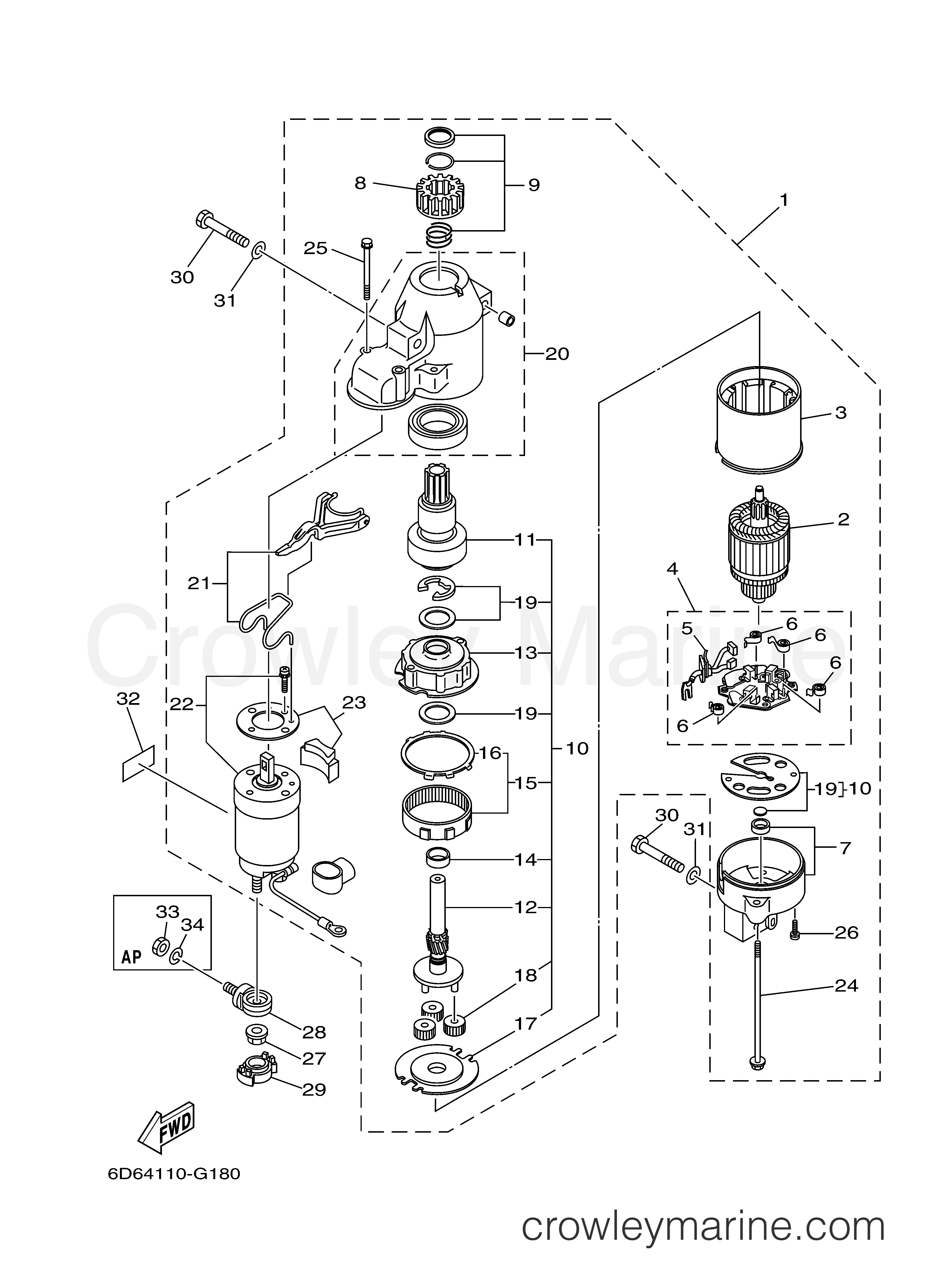 Yamaha Motors F90TLR - STARTING MOTOR