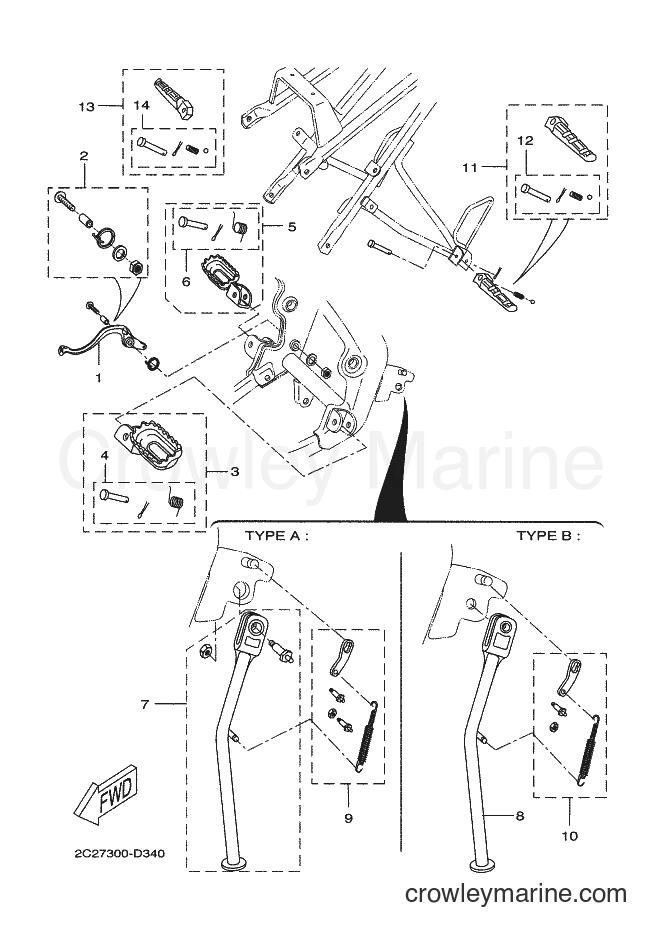 2005 Scooter DT50R - DT50R (2C2A) [010] - STAND & FOOTREST