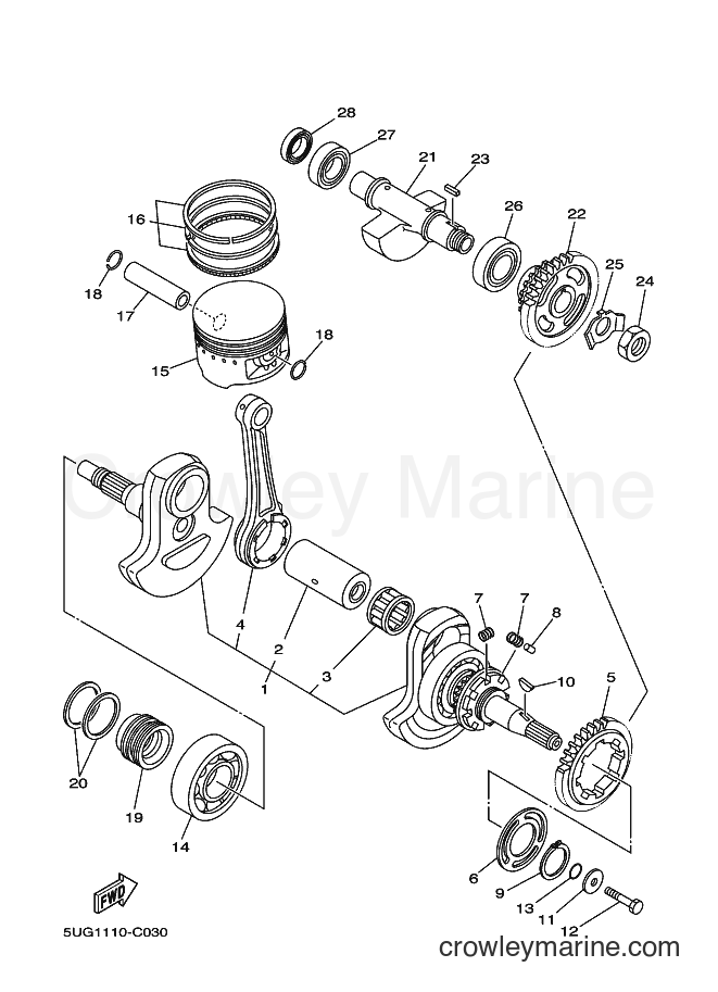 2004 ATV YXR660F - YXR660F (5UG2) [010] - CRANKSHAFT & PISTON