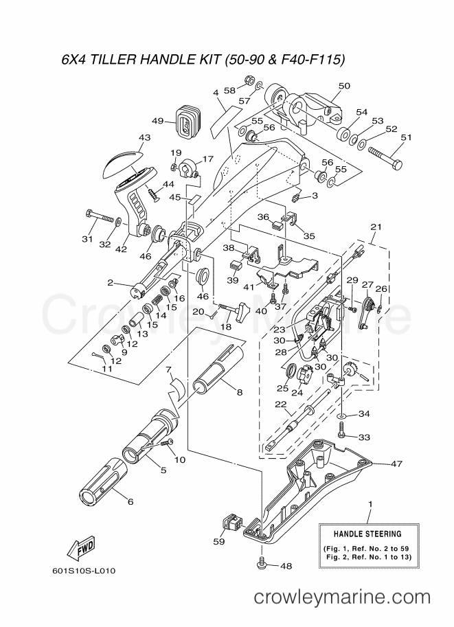 Yamaha Motors RIGGING STEERING-201 (601S) [010] - BASE HANDLE - ALL