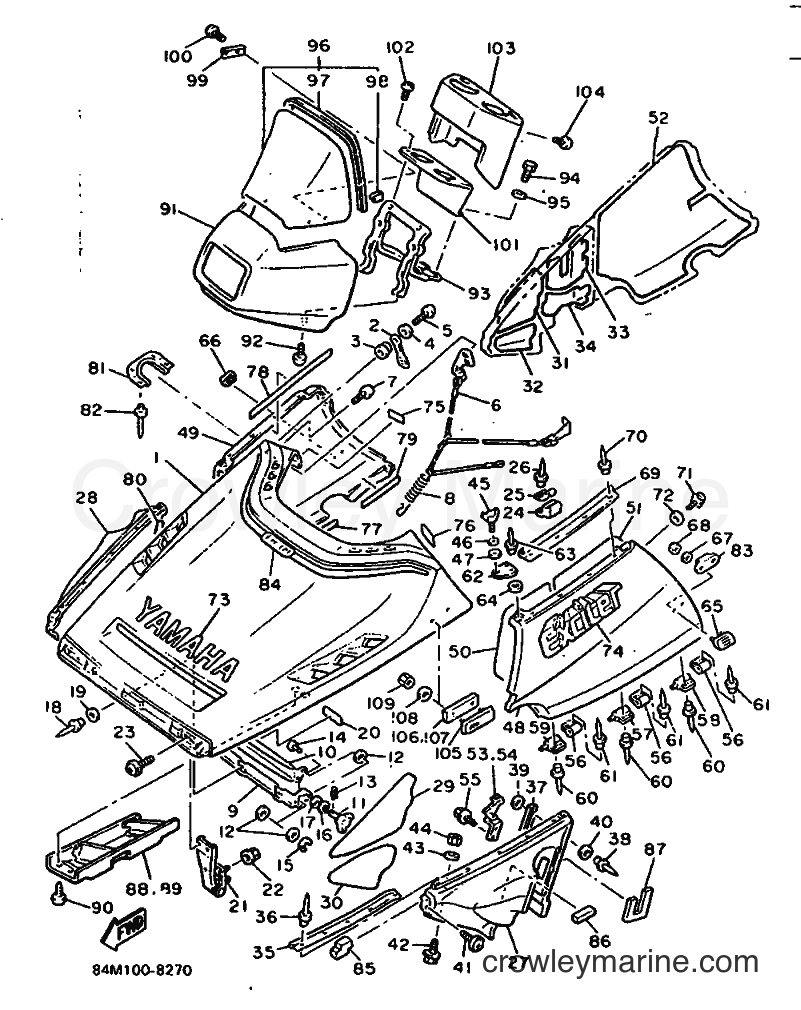 1988 Snowmobile EX570 - EX570 (84M) [999] - SHROUD & WINDSHIELD