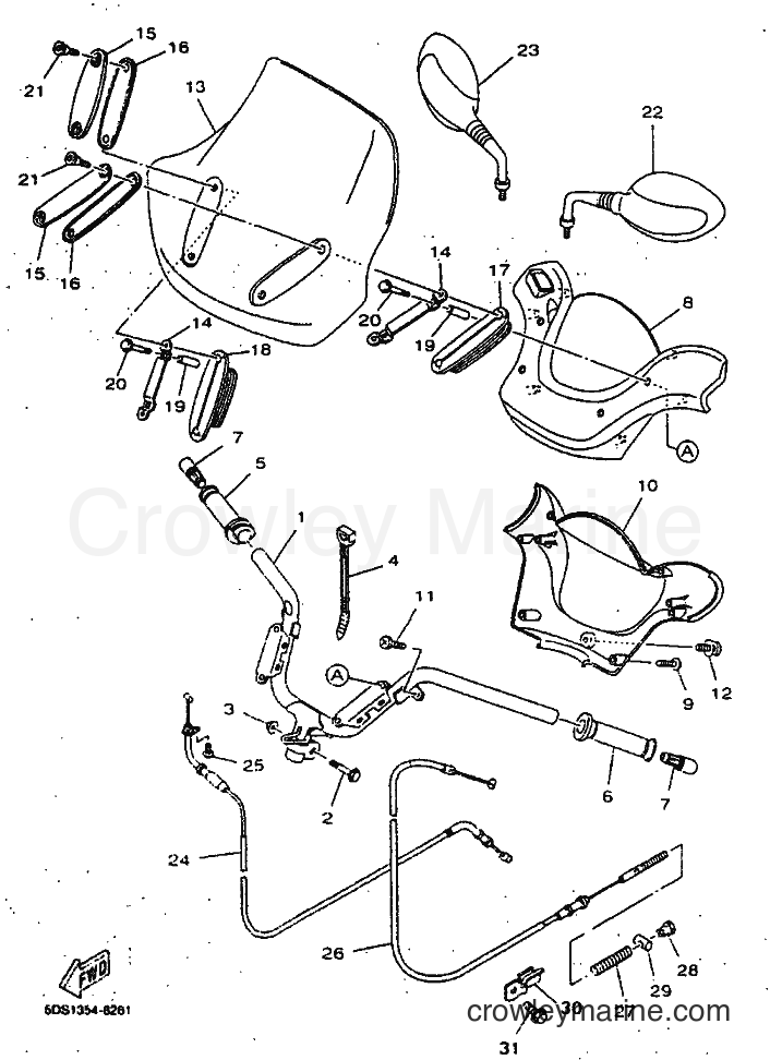 1999 Scooter YP125E - YP125E (5DS5) [010] - STEERING HANDLE & CABLE