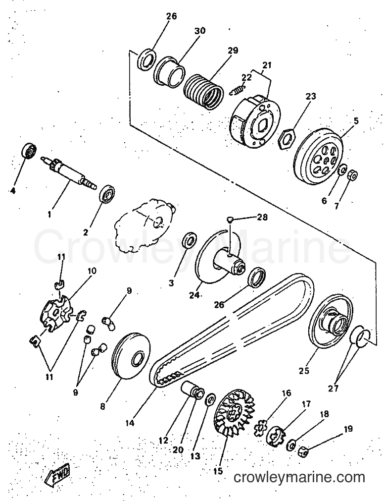 1997 Scooter YN50 - YN50 (5BX1) [010] - CLUTCH