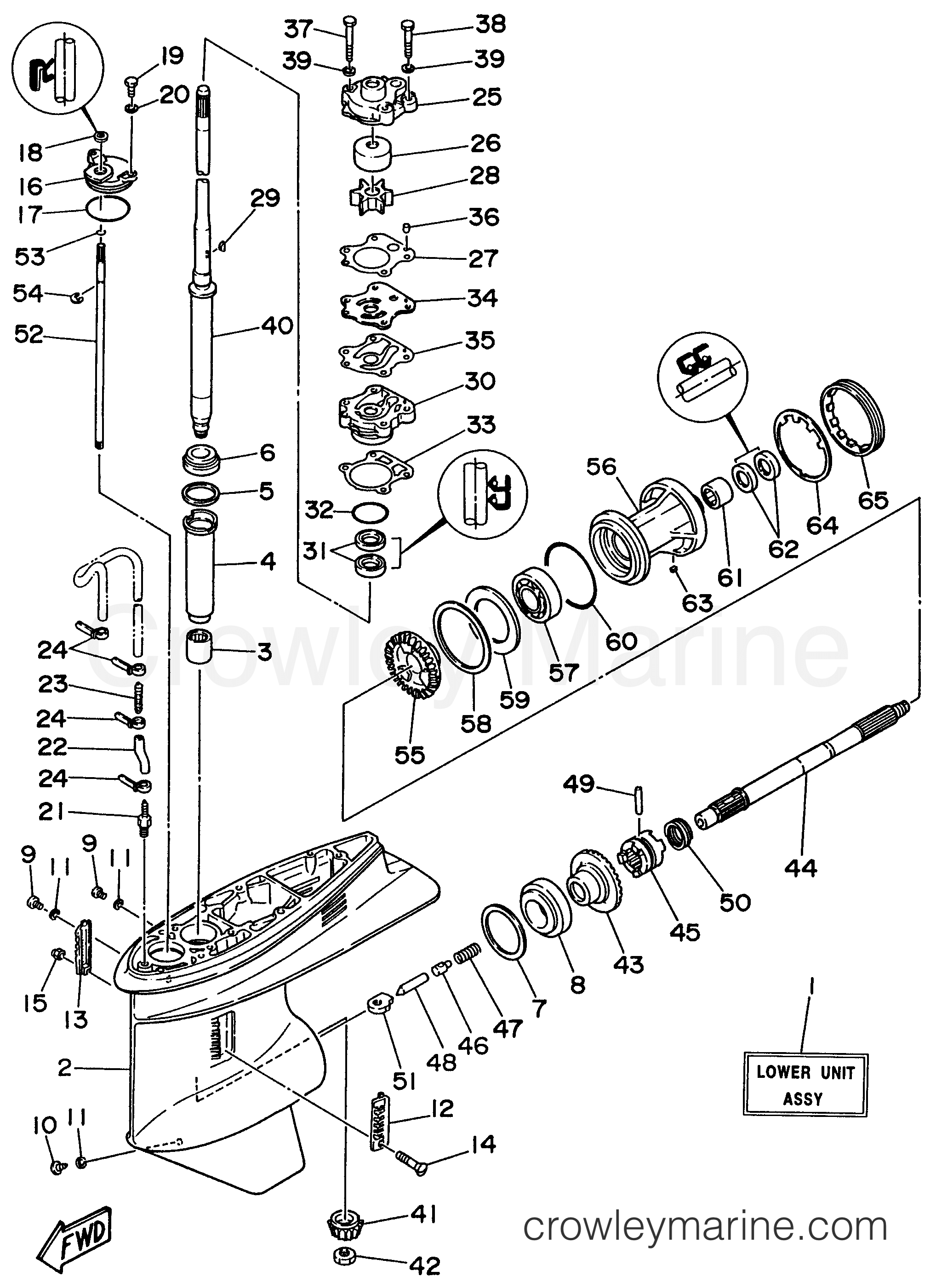Yamaha Motors C60ELRU - LOWER CASING DRIVE 1