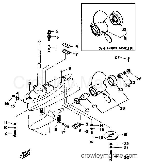 Yamaha Motors 30ELG - LOWER DRIVE 2