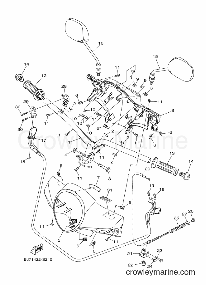 2017 Street Bike LNB125 - LNB125 (BJ71) [010] - STEERING HANDLE & CABLE