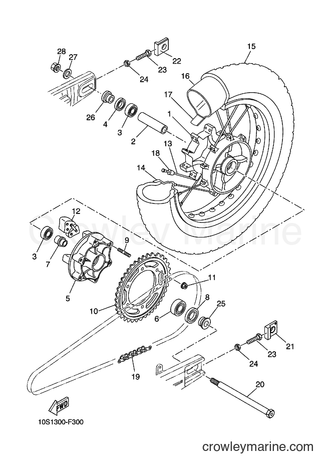 2008 Dirt Bike XT660X - XT660X (10S3) [020] - REAR WHEEL