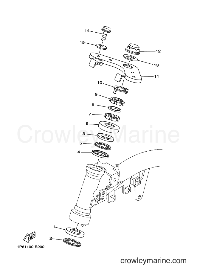 2009 Dirt Bike TT-R50E - TT-R50E (1P6D) [010] - STEERING
