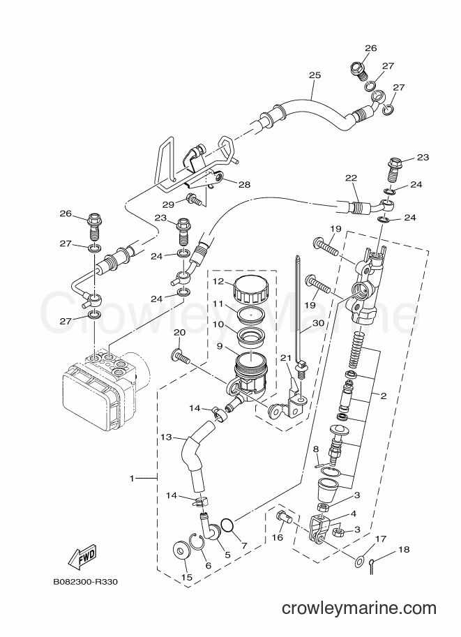 2016 Sport Bike YZF-R3A - YZF-R3A (B02F) [010] - REAR MASTER CYLINDER