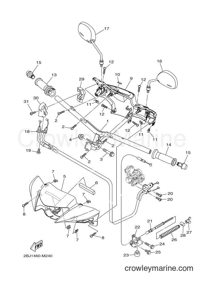 Yamaha Motors AL115FGC (2BJA) [010] - STEERING HANDLE & CABLE