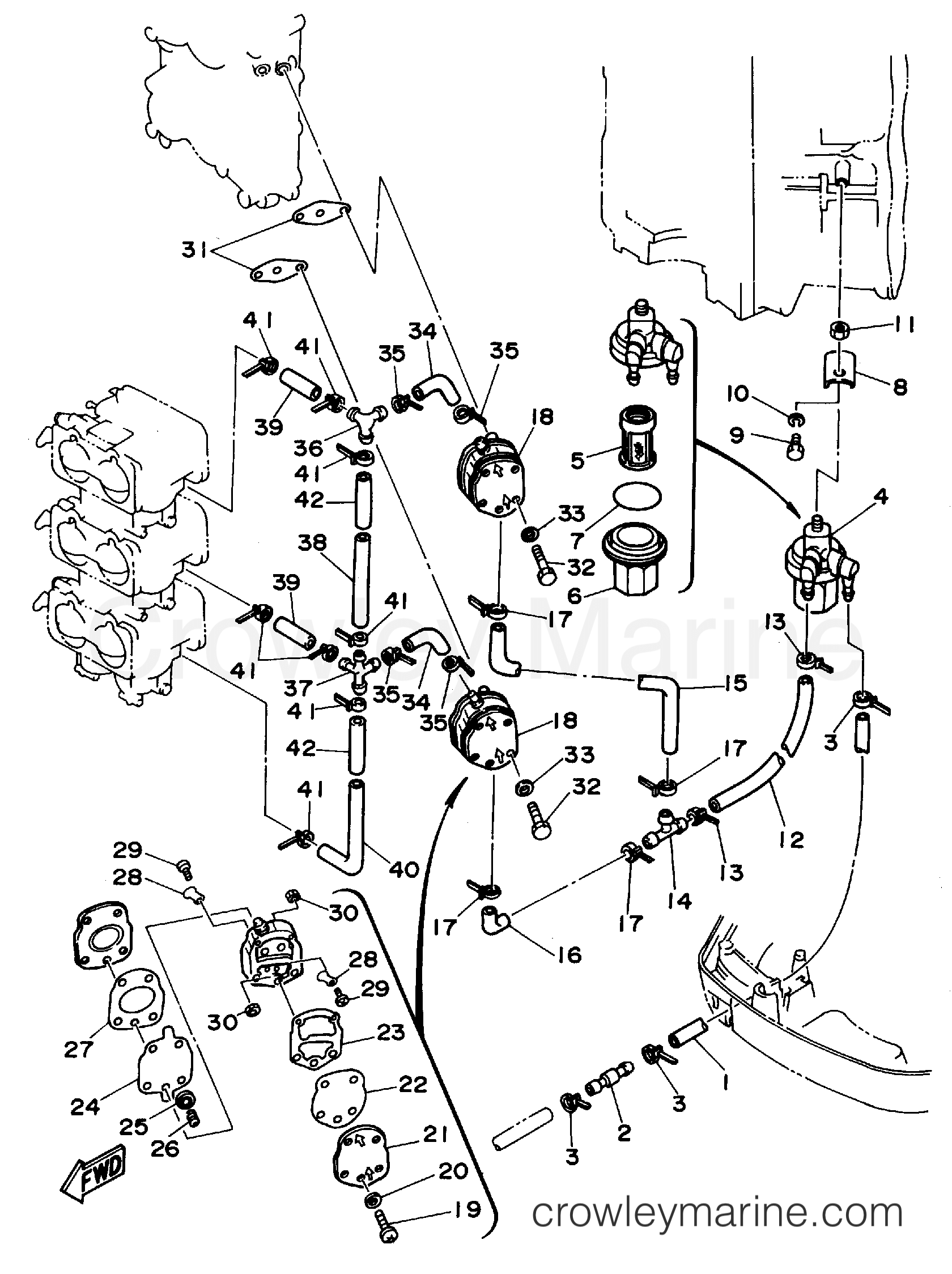 FUEL 1994 Yamaha Outboard 200hp 200TXRS Crowley Marine