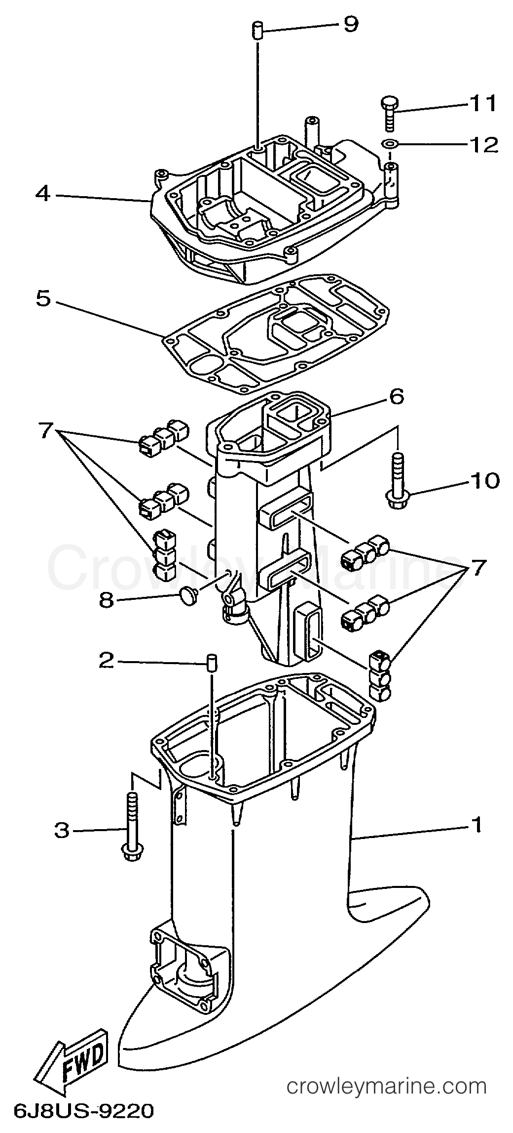 Yamaha Motors 30ELRY - UPPER CASING