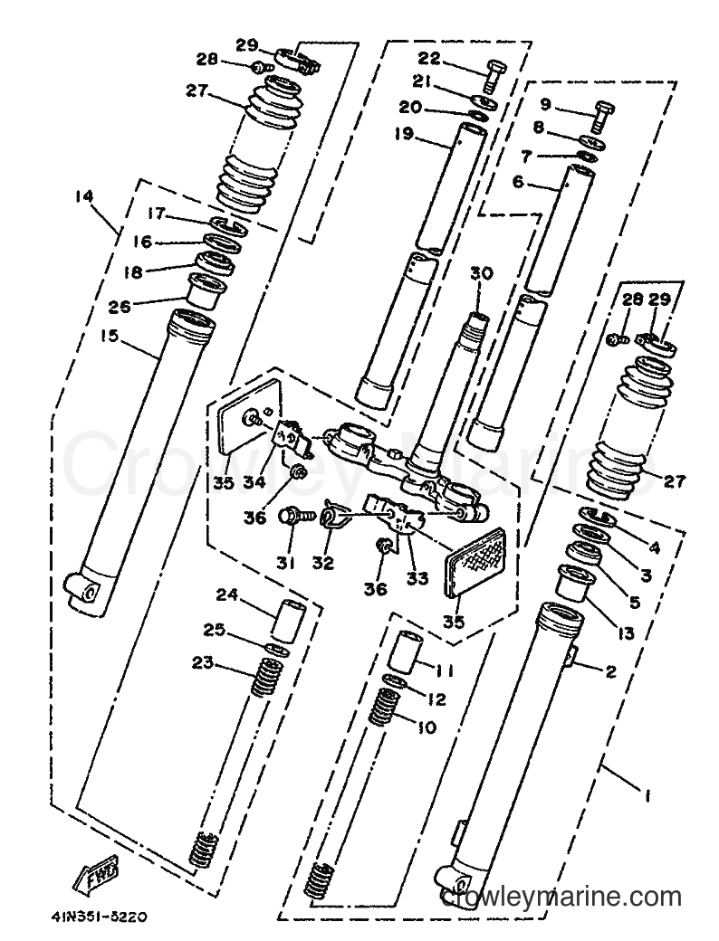 1986 Scooter DT50 - DT50 (29H) [999] - FRONT FORK