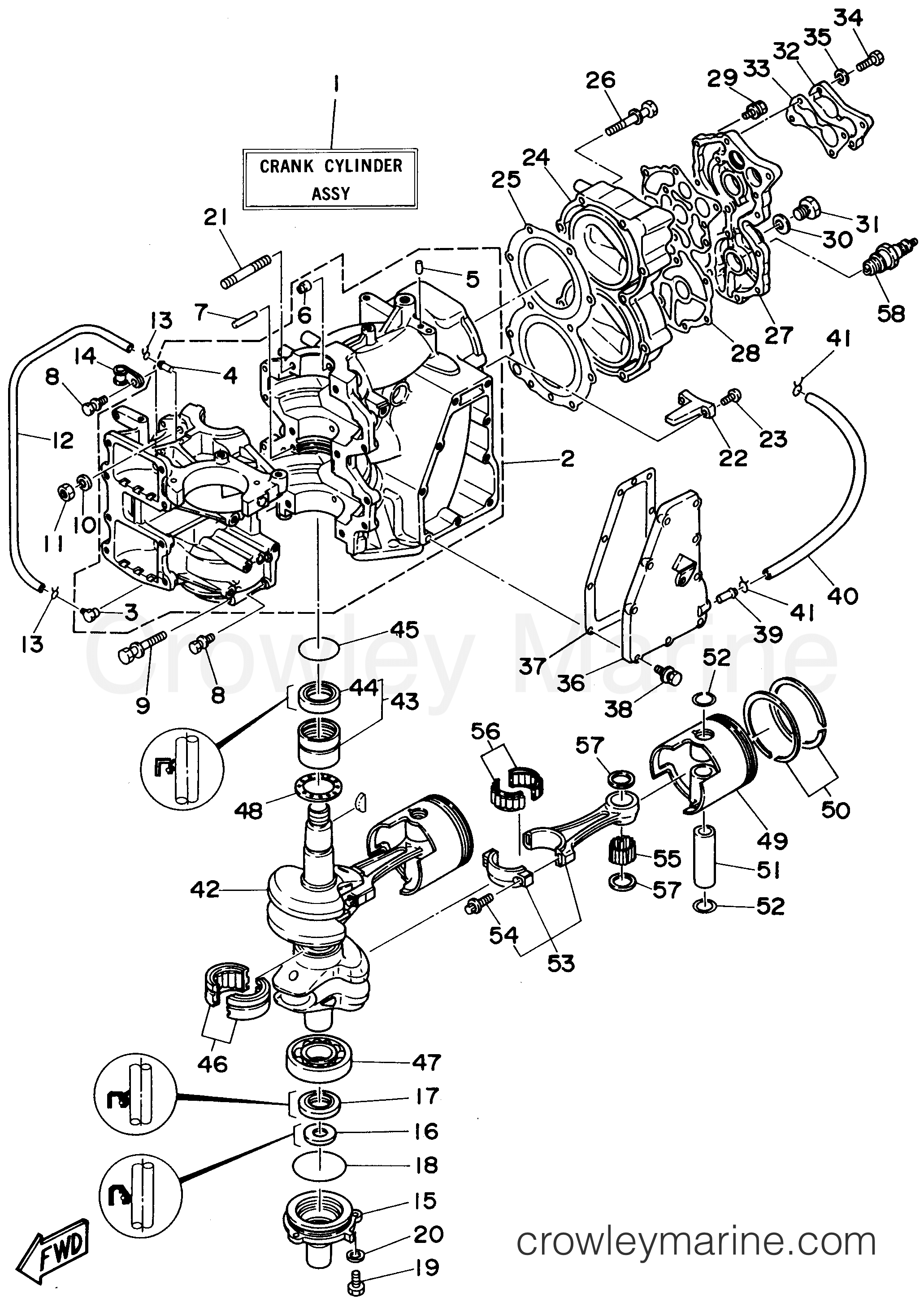 Yamaha Motors E48MLHV - CYLINDER CRANKCASE