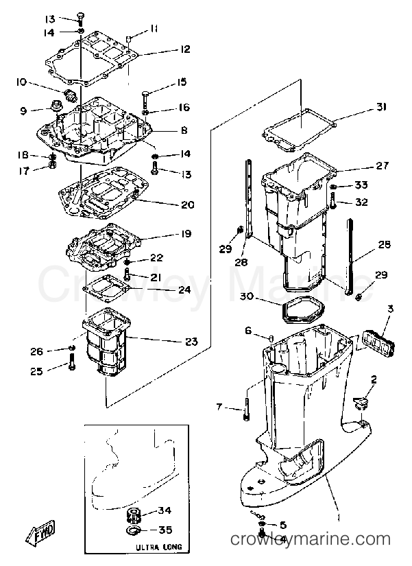 Yamaha Motors V6EXCELXG - UPPER CASING