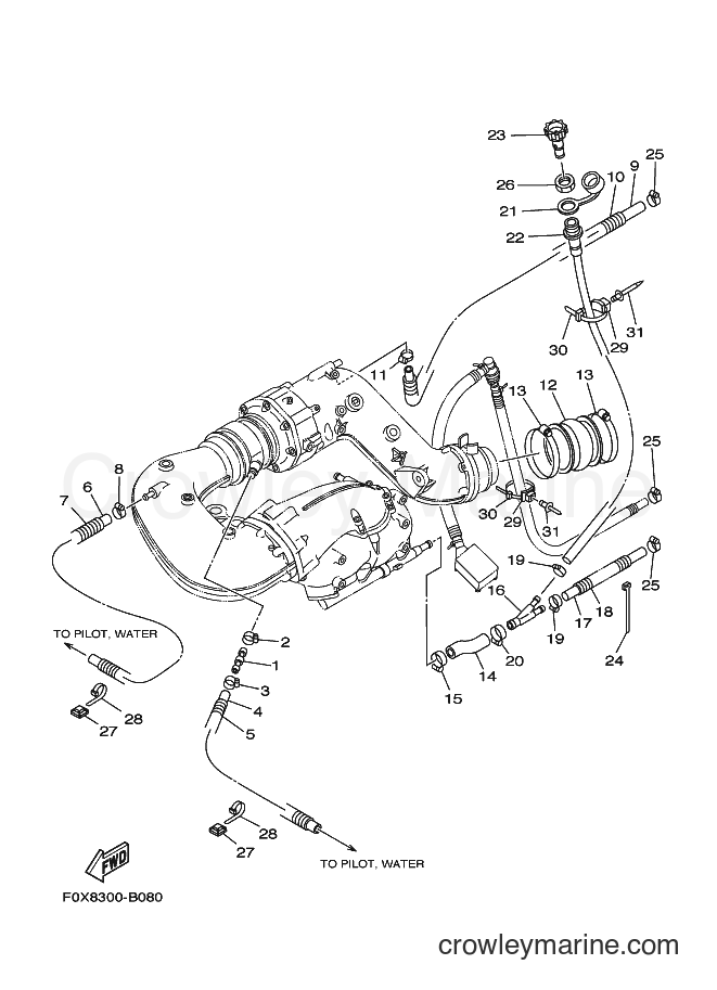 Yamaha Motors ENG FOR GP1200 (68BC) [01B] - EXHAUST 2