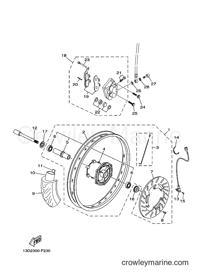 2007 Dirt Bike XT125X - XT125X (13D2) [010] - FRONT WHEEL & BRAKE SYSTEM