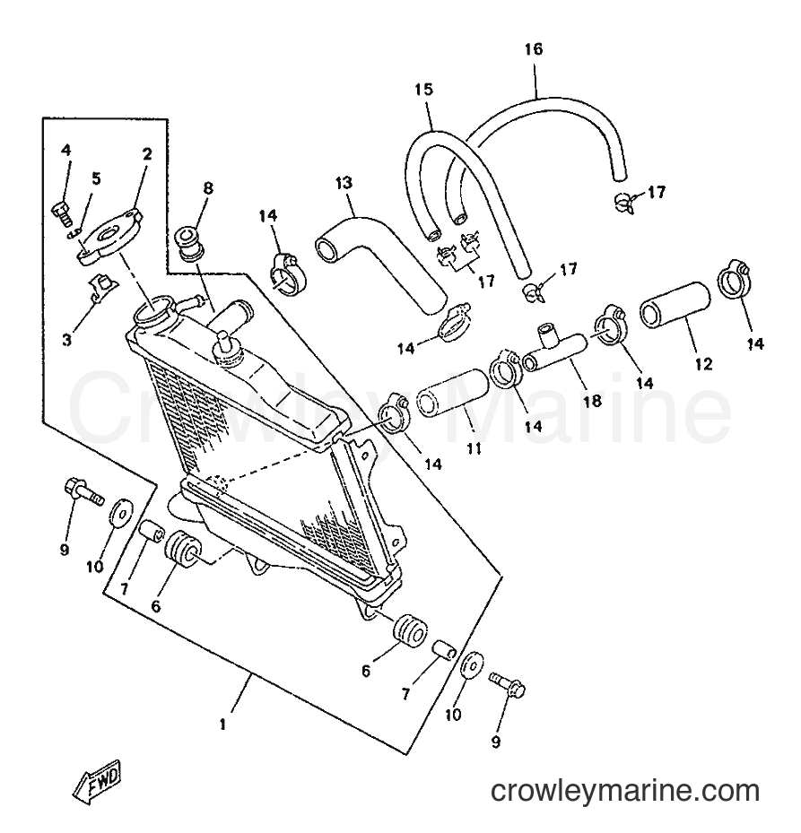 1996 Scooter TZR50 - TZR50 (4YV1) [999] - RADIATOR & HOSE