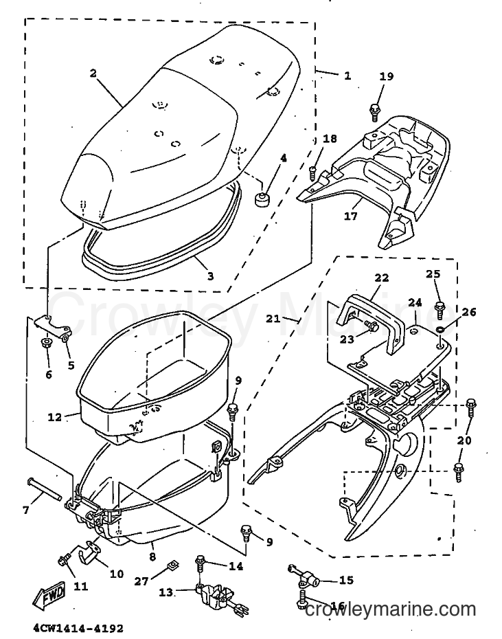 1998 Scooter XC125T - XC125T (4KY7) [010] - SEAT & CARRIER